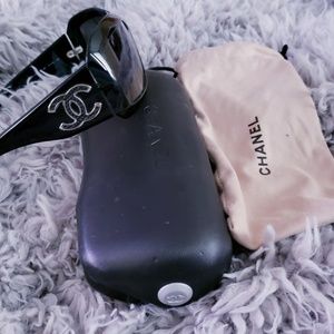Authentic Chanel Black Quilted Monogram Sunglasses